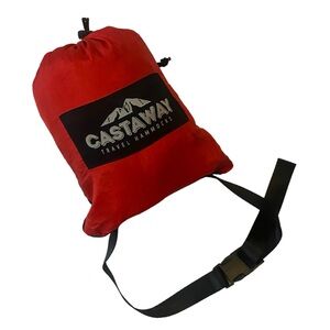 Double Castaway Travel Hammock Red and Black Camping Hiking Outdoors Vacation